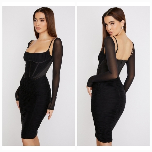 House of CB Freyja Black Gathered Corset Dress size S (Plus Cup) NWT - Picture 4 of 10